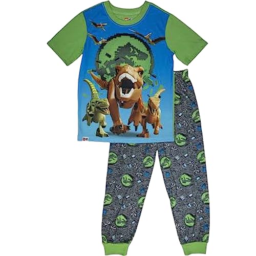 LEGO Jurassic World Boys' Pajama Sleepwear Sets (8, T-Rex)