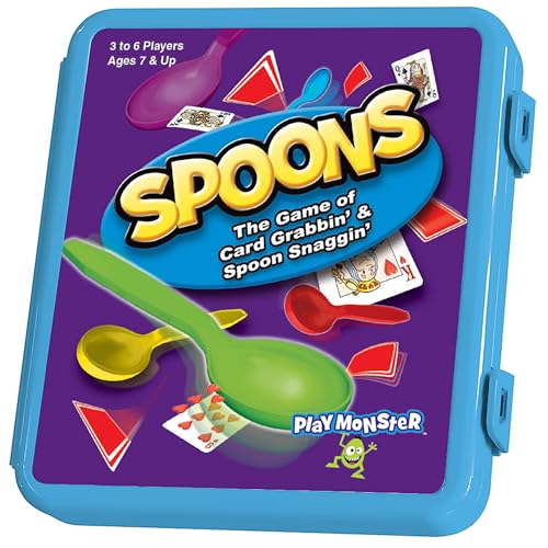 Spoons in a Case, Card Games for Kids - Spoons Game, Deck of Cards, Fun Family Games for Kids and Adults, Playing Cards, Game Night, Travel Games, 3-6 Multi-Player Card Game, Games for Adults, Ages 7+