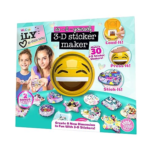 ACTIVITY KINGS ILY DIY 3D Sticker Maker for Girls and Boys, Arts and Crafts Fun for Ages 6+, Makes 30 Custom Stickers, Fun Creative Gift and Toy