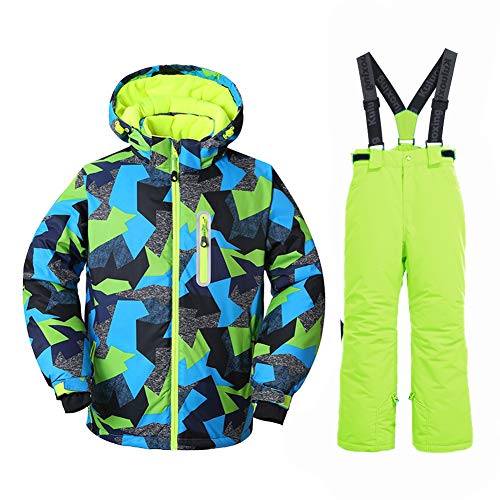 HOTIAN Boys Ski Jacket Snow Jacket Pants Suits Windproof Waterproof Winter Coats 25GR,8