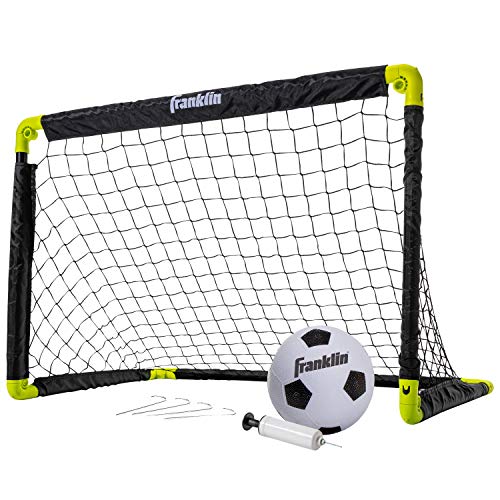 Franklin Sports Kids Mini Soccer Goal Set - Backyard/Indoor Mini Net + Ball Set with Pump - Portable Folding Youth Goal Set - 36' x 24'