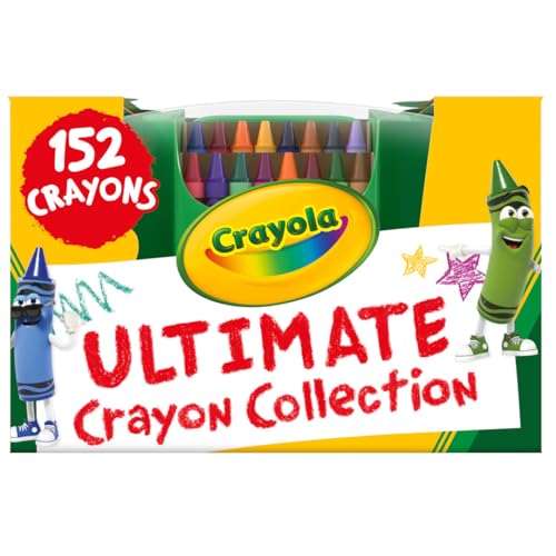 Crayola Ultimate Crayon Box Collection (152ct), Bulk Kids Crayon Caddy, Classic & Glitter Crayons for Coloring, Holiday Gift for Kids