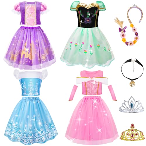 Meland Princess Dress Up - Dress Up Clothes for Girls with Toys,Christmas Birthday Gift for Toddler Girls 3,4,5,6,7,8 Years