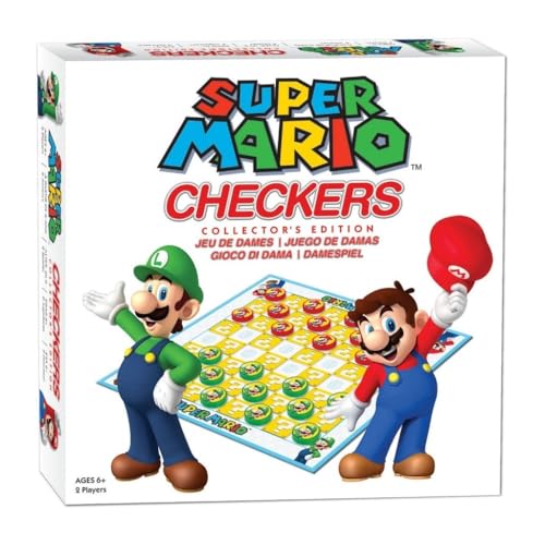 Super Mario Checkers Collector's Edition | Featuring Mario & Luigi | Collectible Checkers | Perfect for Mario Fans