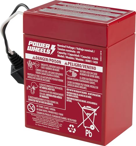 Power Wheels 6-Volt Red Rechargeable Replacement Battery for Fisher-Price Ride-On Preschool & Toddler Toy, Red