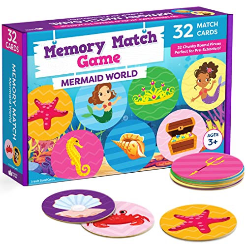 Mermaid Toys for Girls 4-6 Matching Game - Memory Game for Kids - Girls Toys 4-5 - Mermaid Gifts for Girls Age 4 Year Old Girl Birthday Gifts - Kids Games Preschool Educational Toys for Girls 3-5