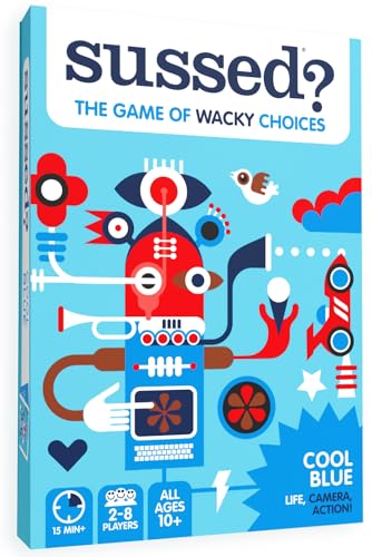 SUSSED The Wacky ‘What Would You Do?’ Card Game - Stocking Stuffer for Teens, Boys, Girls - Social Fun for Kids Ages 10+ & Adults - Great Conversation Starter - Cool Blue Deck