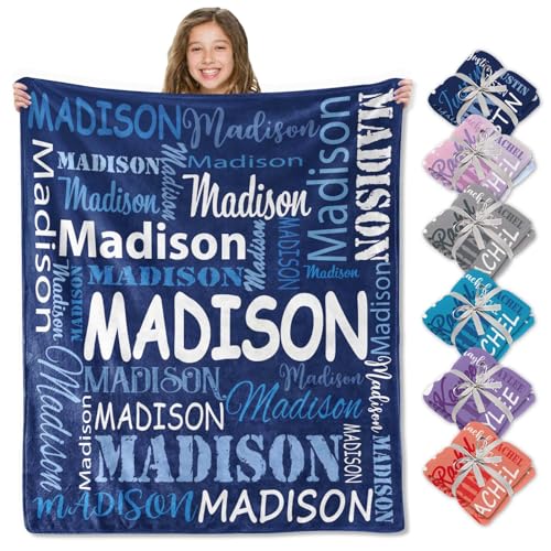 Corissy Ships Next Day, Personalized Blankets and Throws Custom Blanket with Name Customized Flannel Blanket for Kids Christmas Blanket Gifts for Women Men