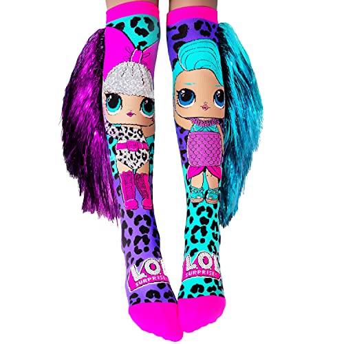 MADMIA Official L.O.L Surprise Disco Dolls Socks, Adorable Knee-High Socks With Sparkly Tassels