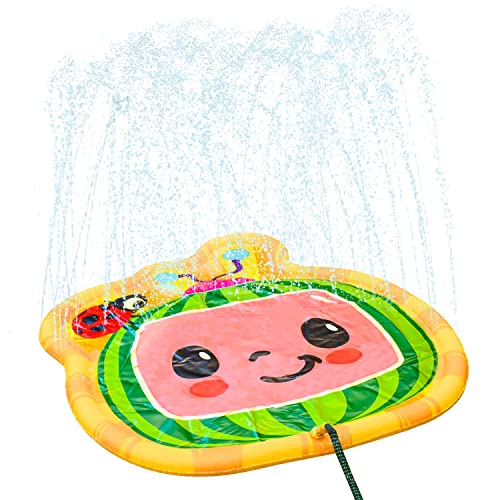 CoCoMelon Splash Pad, Outdoor Play Mat, Sprinkler for Kids and Baby Pool for Learning, Toddler Sprinkler Pool, 48' Outside Water Toys, Outdoor laymat for Babies and Toddlers