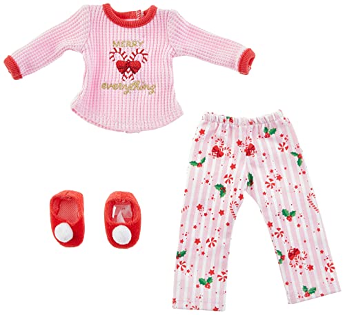 American Girl WellieWishers 14.5-inch Doll Merry Everything PJs Outfit with Top, Pants, and Plush Slippers, For Ages 4+