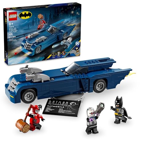 LEGO DC Batman: Batman with The Batmobile vs. Harley Quinn & Mr. Freeze Building Set, Batmobile Toy from The Animated TV Series for Kids, Batman Car Gift for Boys and Girls Ages 8 and Up, 76274