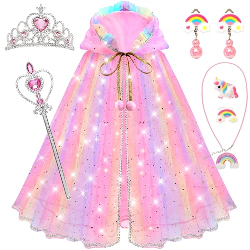 Princess Dress Up for Girls 4-6,Princess Dresses for Girls Toys for 3 4 5 6 7 8 Year Old Girls Gifts,Kids Toys for Girls Age 6-8 Toddler Cape Set Easter Halloween Costumes Party Christmas Birthday