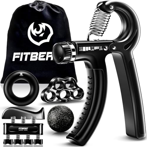 FitBeast Grip Strengthener Forearm Strengthener Hand Grips Strengthener Kit - 5 Pack Adjustable Resistance