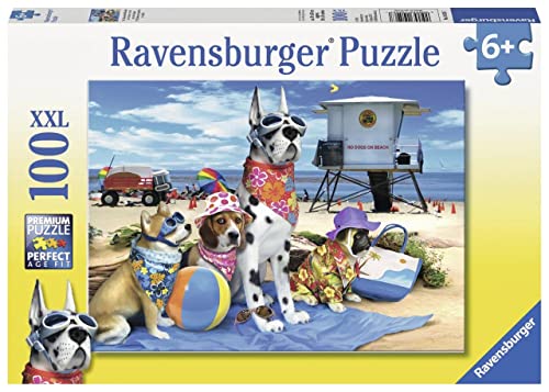 Ravensburger No Dogs on The Beach Jigsaw Puzzle | 100 Unique Pieces | Perfect Fit for Kids | Fun Family Activity | Anti-Glare Surface