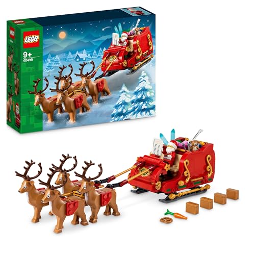 LEGO Santa's Sleigh - Building Toys for Kids, Boys & Girls, Ages 9+ - Indoor Christmas Decorations for Home W/Santa Claus Figurine & Reindeer - Gifts for Boys & Girls - 40499