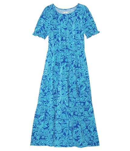 Lilly Pulitzer Women's Girls' Dean Midi Dress (Toddler/Little Big Kids), Martinique Blue Jungle Oasis