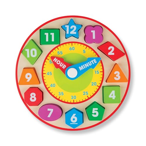 Melissa & Doug Shape Sorting Clock - Wooden Educational Toy