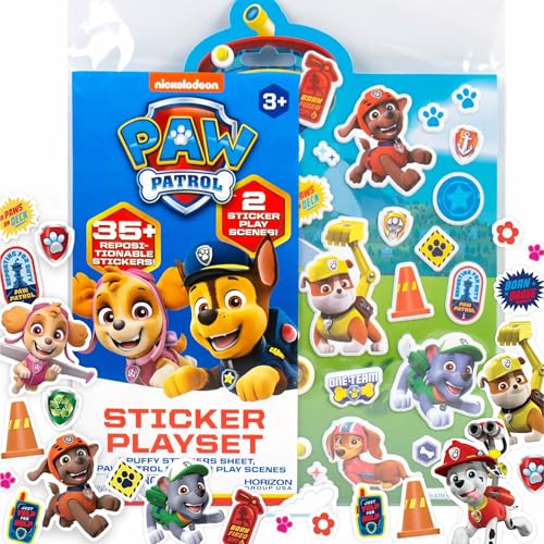 Paw Patrol Sticker Playset, Over 35 Repositionable Paw Patrol Stickers, 2 Sticker Play Scenes