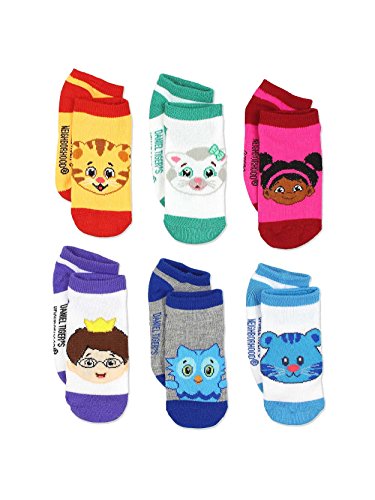 Daniel Tiger Neighborhood Boys Girls 6 pack Socks (Shoe: 7-10 (Sock: 4-6), Orange/Multi)