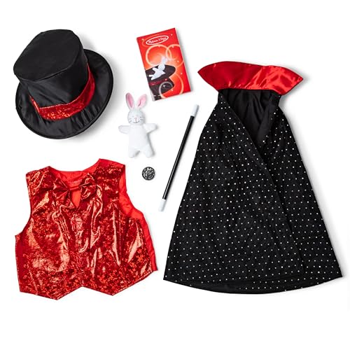 Melissa & Doug unisex-children Magician Role Play Costume Set - Includes Hat, Cape, Wand, Magic Tricks Frustration-Free Packaging