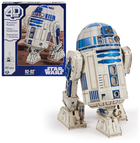 Spin Master Games 4D Build Star Wars R2-D2 Cardstock 3D Model Kit, Star Wars Gifts, Star Wars Toys Desk Décor for Star Wars Fans & Collectors, Adults & Teens 12+