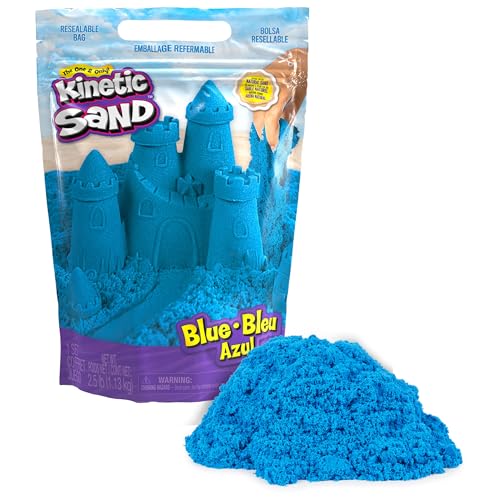 Kinetic Sand, 2.5lbs Blue Play Sand, Moldable Sensory Toys for Kids & Classroom, Resealable Bag, Back to School Teacher Must Haves, Ages 3+