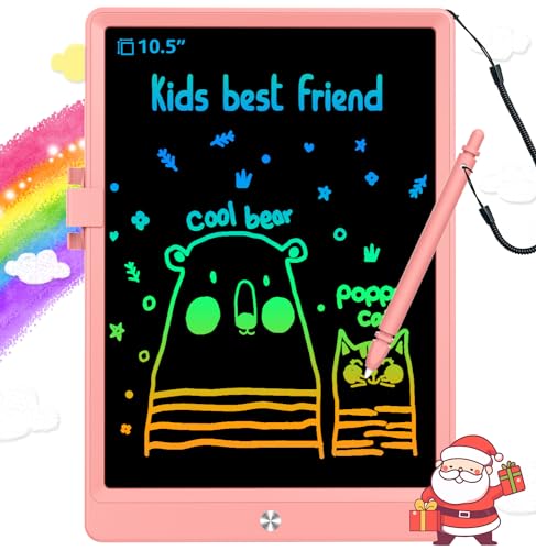 BUKEBU LCD Writing Tablet Doodle Board,10.5 inch Colorful Drawing Pad,Electronic Drawing Tablet, Drawing Pads,Travel Gifts for Kids Ages 3 4 5 6 7 8 Year Old Girls Boys (Pink)