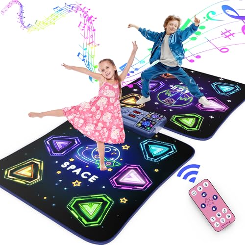 Dance Mat Toys for 3-12 Year Old Girls Boys,Dance Mat for Kids with Light Up 12-Buttons, Music Dance Toy for Toddler with 5 Modes & Bluetooth,Birthday Xmas Gifts for 3 4 5 6 7 8 9 10+ Year Old Kids