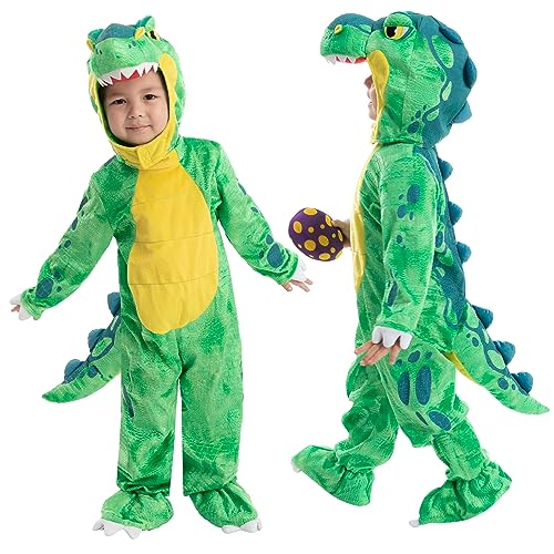 Spooktacular Creations Dinosaur Costume Kids, T-Rex Costume Outfit with Egg for Toddler Child Halloween Dress Up Party