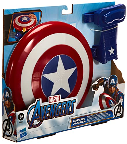 Marvel Avengers Captain America Blast Magnetic Shield and Gauntlet Toy, Shield Attaches to Gauntlet, Avengers Roleplay Toy, for Children Aged 5 and Up