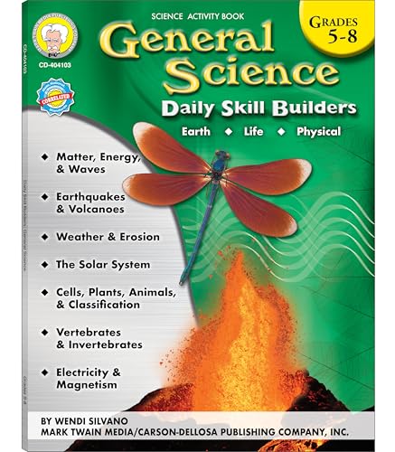 Mark Twain General Science Activity Book, Science for Kids Grades 5-8, Physical, Life, and Earth Science Books, 5th Grade Workbooks and Up, Classroom ... Curriculum (Volume 3) (Daily Skill Builders)