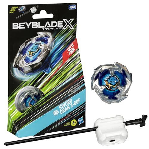 Beyblade X Sword Dran 3-60F Starter Pack Set with Attack Type Right-Spinning Top and Launcher; Battling Top Toys for 8 Year Old Boys and Girls