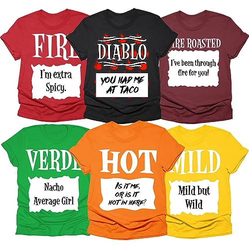 Matching Family Halloween Costumes Hot Sauce Shirt, Taco Sauce Costume Shirts Halloween Condiment Shirts (D1)