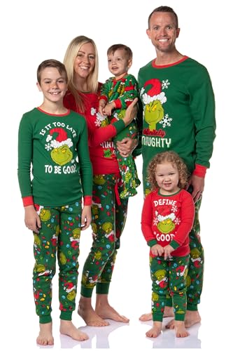 Dr. Seuss How GRINCH Stole Christmas Lights Sleep Pajama Set (Kids, 8, Small)