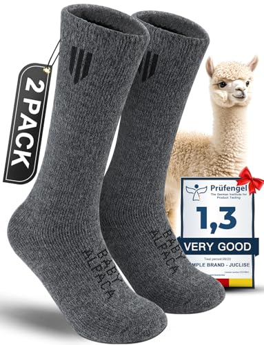 Alpaca Boot Socks for Men and Women, Moisture Wicking, Temperature Regulating, Hiking, Running (US, Alpha, Large, Regular, Regular, Dark Gray)