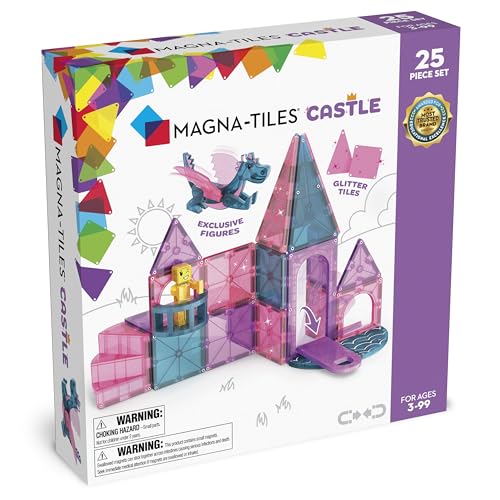 MAGNA-TILES Castle 25-Piece Magnetic Construction Set, The Original Magnetic Building Brand