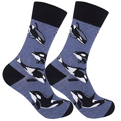 FUNATIC Killer Whale Socks for Men Women | Orca Lover Gift Idea with Wildlife Theme | Zoo Animal Design Accessory Attire | Adventure Party Supplies Apparel Present | Unique Safari Related Accessories