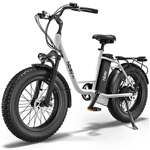 Hiboy EX6 Electric Bike for Adults, 20' 4.0 Fat Tire E Bike 500W Brushless Motor, 48V 15AH Removable Battery Ebike Up to 25 MPH, Shimano 7 Speed with Electric Horn