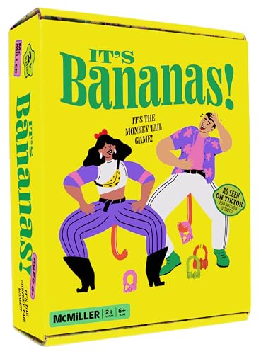 It's Bananas! The Monkey Tail Game - Funny, Fun Party Game & Board Game for All, Stocking Stuffer, Christmas, Thanksgiving, White Elephant, Girls Night, Birthday Gift, Gag, Novelty