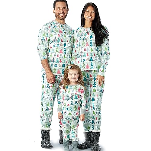 HonestBaby Baby-Organic Cotton Holiday Family Jammies, Feelin' Pine, Women's 2-Piece Pajama Set Medium