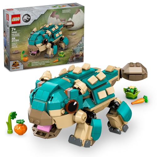 LEGO Jurassic World Baby Bumpy: Ankylosaurus Dinosaur Toy for Camp Cretaceous Fans and Kids Aged 7 Plus, Fun Build-a-Dinosaur Jurassic Park Toy for Boys and Girls, Animal Toy Playset, 76962