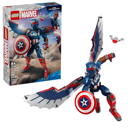 LEGO Marvel New Captain America Construction Figure - Buildable Action Figure - Birthday Gift for Boys and Girls Ages 8+ - Avengers Super Heroes Toy for Kids - 76296