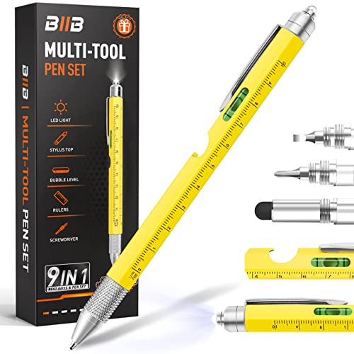 BIIB Stocking Stuffers for Adults Men, Gifts for Men, 9 in 1 Multitool Pen Mens Gifts for Christmas, Stocking Stuffers for Him, Gifts for Dad Him, White Elephant Gifts for Adults, Cool Gadgets for Men