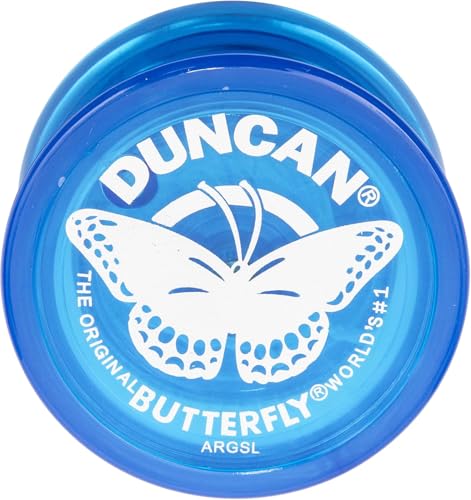 Duncan Toys Butterfly Yo-Yo, Beginner Yo-Yo with String, Steel Axle and Plastic Body, Blue