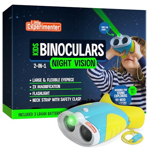 Night Vision Binoculars for Kids Binocular Toys Christmas Stocking Stuffers Gift Ideas, with Flash Light & Face Comfort Rubber Learning & Educational STEM Gifts for Boys & Girls Ages 3 4 5 6 Years Old