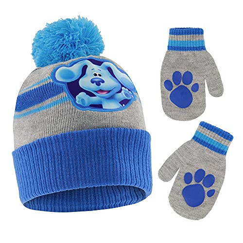 Nickelodeon Boys Winter Hat And Mitten Set, Blue's Clues Toddler Beanie For Kids Ages 2-4