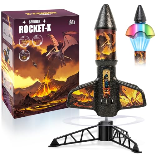 VICHTOP Rocket Launcher for Kids - 200ft of Flight Altitude, Model Rocket with Launch Set, Outdoor Toys for Ages 8-12, Model Rockets with Parachute Safely Land, Birthday Gift for Kids Boys & Girls