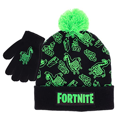 FORTNITE Boys Winter Beanie Hat and Snow Gloves for Boys 2 Piece Set