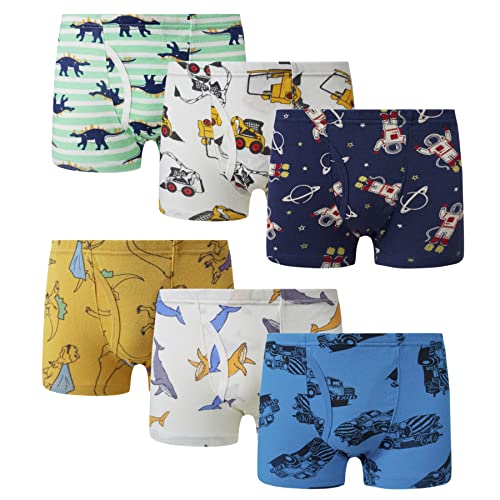 Family Feeling 6 Packs Little Boys' Cotton Boxer Brief Underwear Size 5